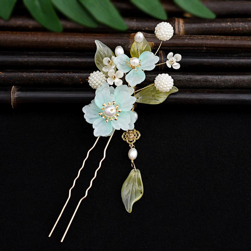 

1Pcs Cool Jade Orchid Flower Hairpin For Women Chinese Style Flower Hair Stick Handmade Jewelry Hair Accessory Hanfu Hair Comb A6