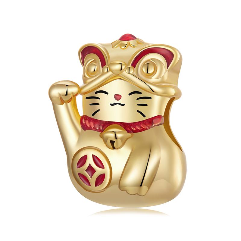 WOSTU 925 Silver New Year Gift Lucky Red KOI Charm Lucky Bag Pendant Pawprint Beads Fit Fortune Red Rope Bracelet DIY Jewelry