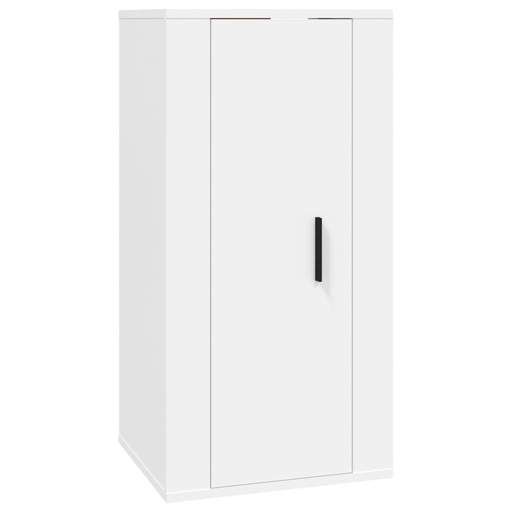 7 piece TV cabinet set white particleboard