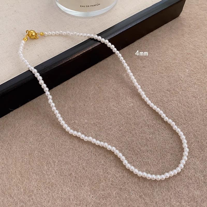 Elegant French Layered Pearl Necklace - Women's High-End Versatile Clavicle Chain, Simple Retro Style