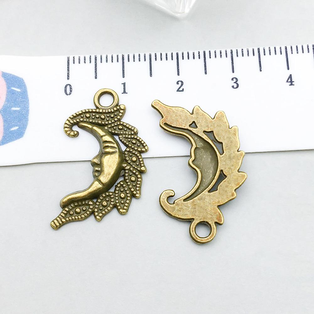 100-Piece Five-Color Alloy Sun, Moon, and Star Pendant Charms for DIY Jewelry
