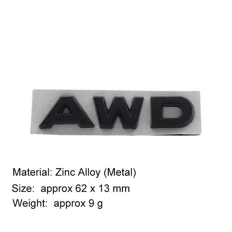 

3D AWD logo Sticker Tail Bumper Badge Auto Rear Trunk Emblem Accessories gloss-black