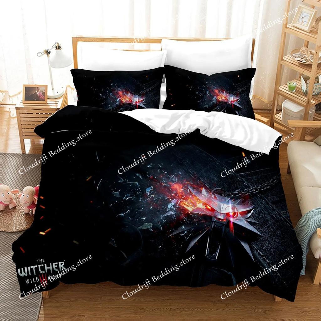 T-The W-witcher 3 Bedding Set Print Duvet Cover Pillowcase Teenagers and Adult quilt cover Home Textileextile