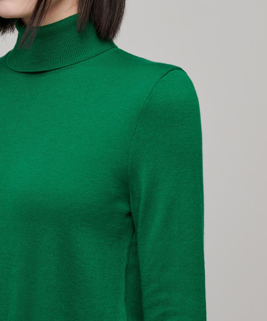 MUSINSA STANDARD WOMAN Women'S Merino Wool Blend High-Gauge Turtleneck Knit [Green]