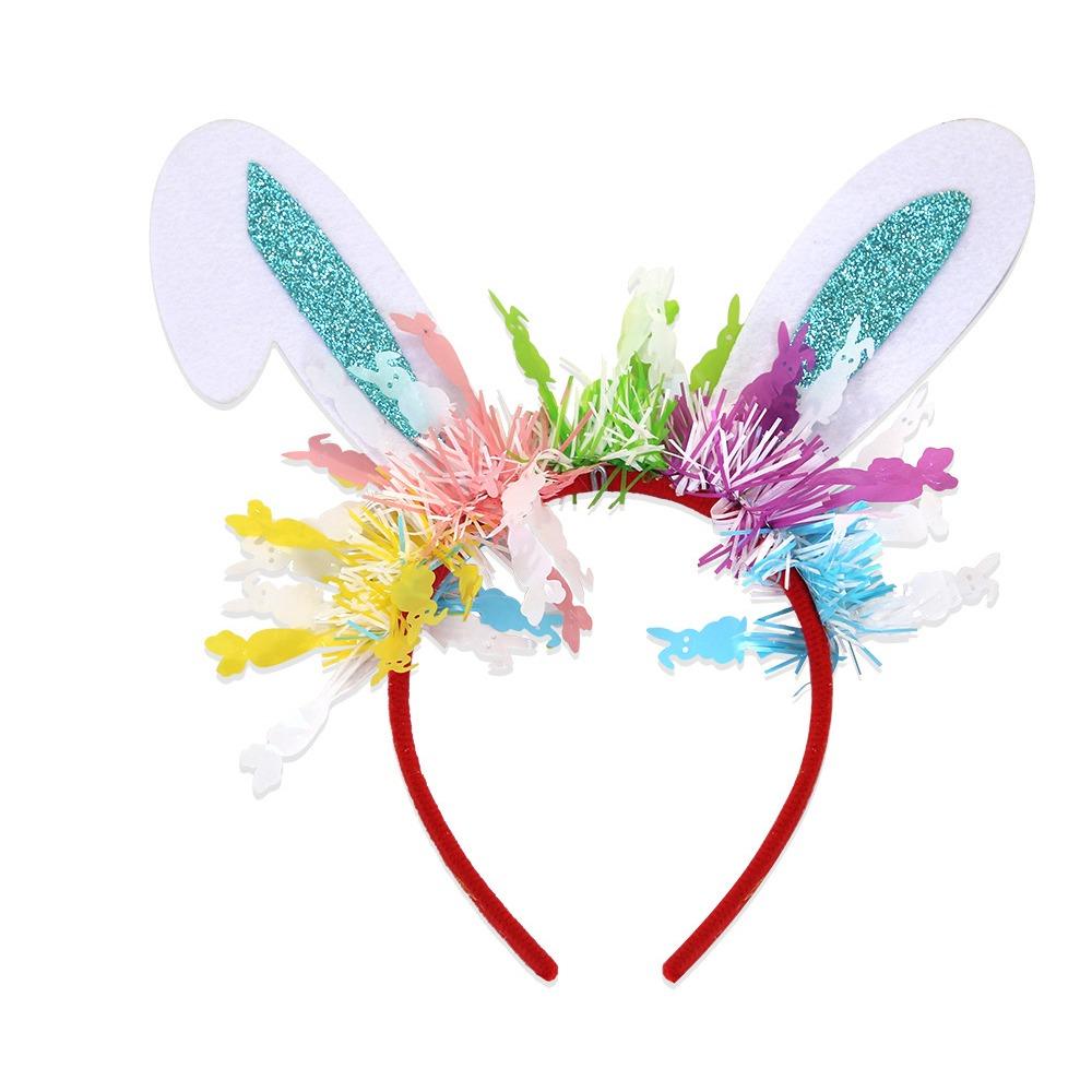 Frohe Ostern Hasenohren Stirnbänder mit gestreiftem Band Cartoon Dekorative Kopfbedeckung Foto Requisiten Cosplay Party Kostüm