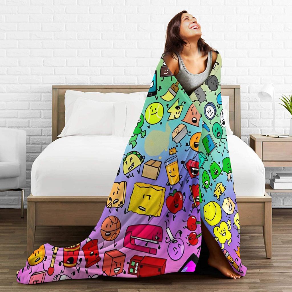 BFDI Inanimate Insanity Alle Charaktere Decke Qualität Warm Weich Überwurfdecke Winter Reise Sofa Bett Bequeme Tagesdecke