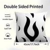 Black And White Flame Pillowcase Toon Gift Cushion Cover Bedroom Home Sofa Chair Seat Decor Pillow Case
