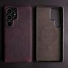 Crazy Horse Pattern Genuine Leather Case For Samsung Galaxy S2 Ultra S24 FE S23 Plus S22 S21 S20 Note 20 Ultra Back Cover Case