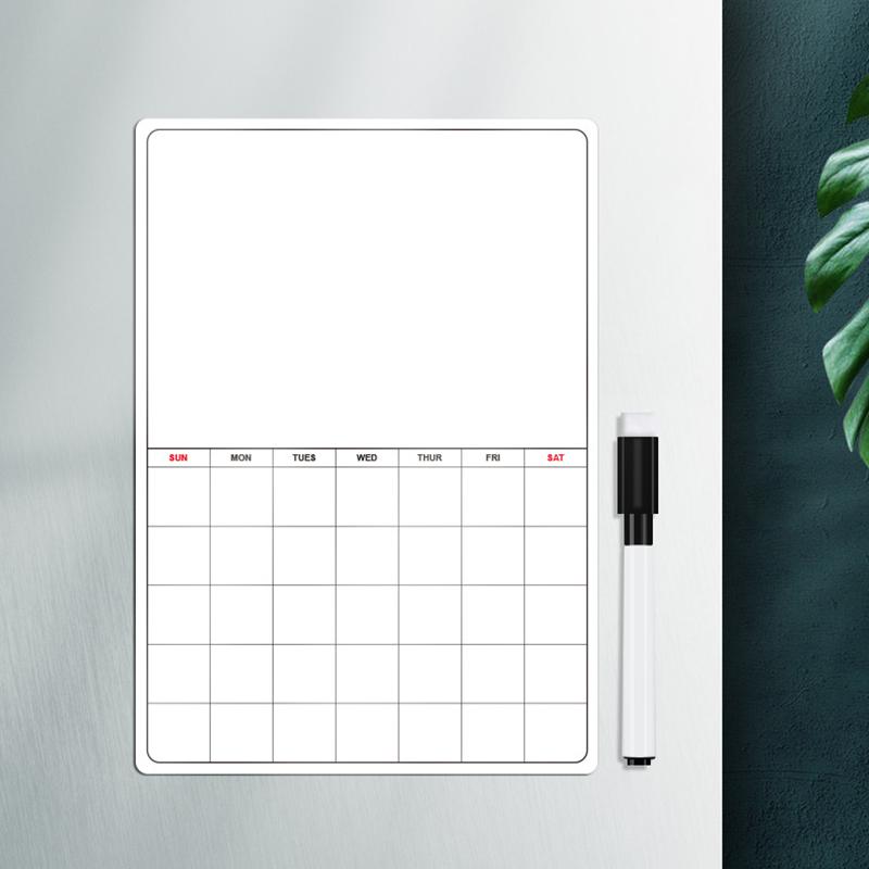 Magnetic Fridge Calendar Dry Erase Whiteboard Planner Magnetic Notepad For Refrigerator
