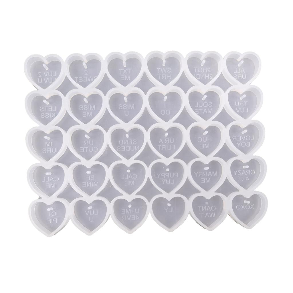 Love Heart Shape Earrings Combination Earring Mold Epoxy Resin Jewelry Mold Resin Casting Pendant Mold Suitable for Diy