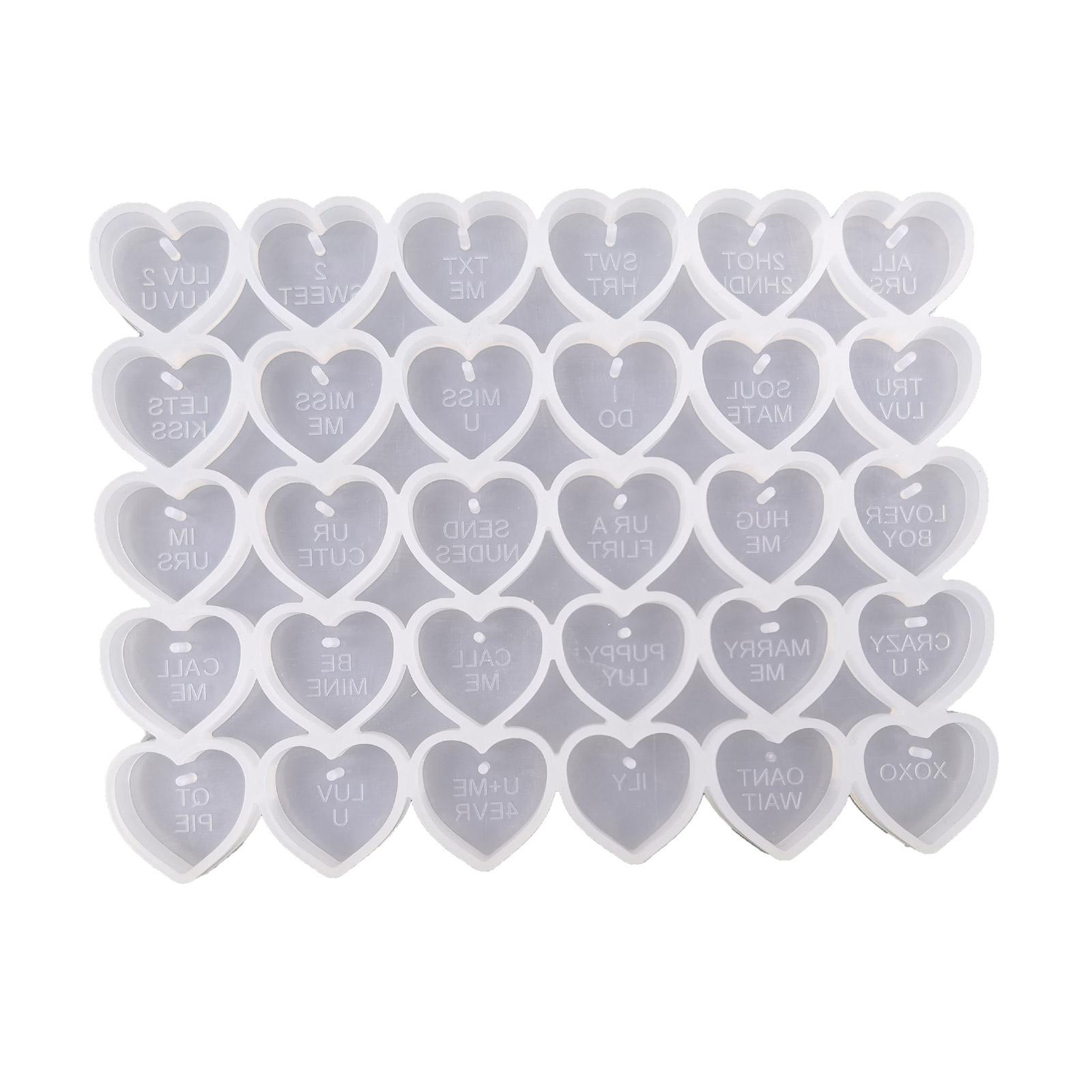 Love Heart Shape Earrings Combination Earring Mold Epoxy Resin Jewelry Mold Resin Casting Pendant Mold Suitable for Diy чистый