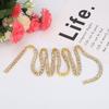 3 Rows Diamond Mesh Wrap Roll Sparkle Crystal Rhinestone Ribbon Decoration (Gold)