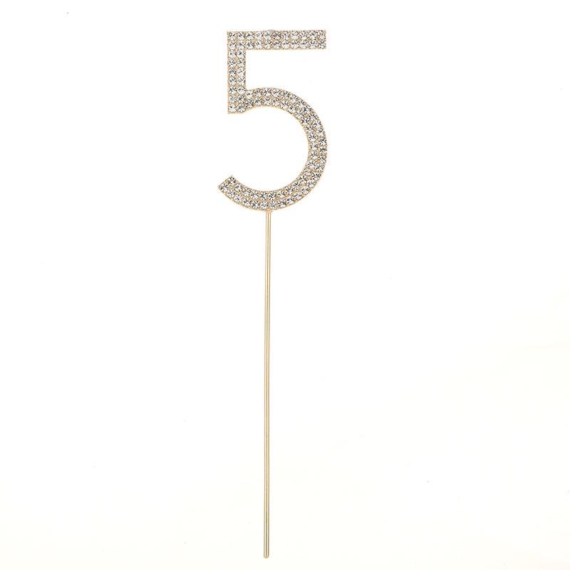 

«Стильные фигурки на торт в виде цифр» (0-9) с бриллиантами из сплава на дни рождения и свадьбы