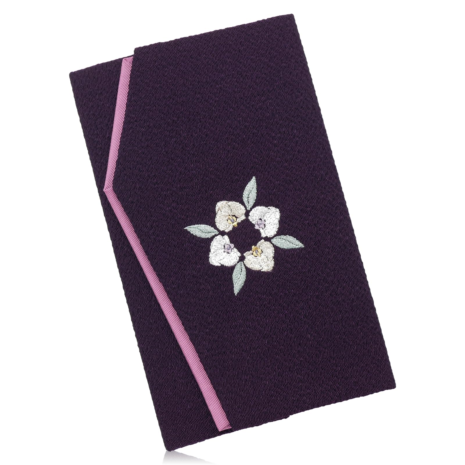 

Style Fukusa (Fukusa) with Phalaenopsis Orchid (Kyoto Futago Chirimen) Embroidered and Switched Rayon Fabric, Made in Japan, DOA20, Deep Purple