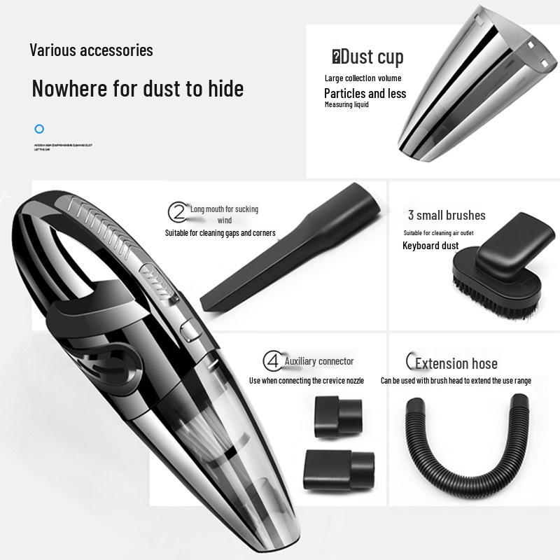 Portable Wireless Vacuum Cleaner for Home, Car, and Windows - Rechargeable with Strong Suction