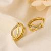 Cross Zircon Pure Silver Earrings High End Minimalist Personality Temperament Ear Circle Nourishing Ear Hole Jewelry