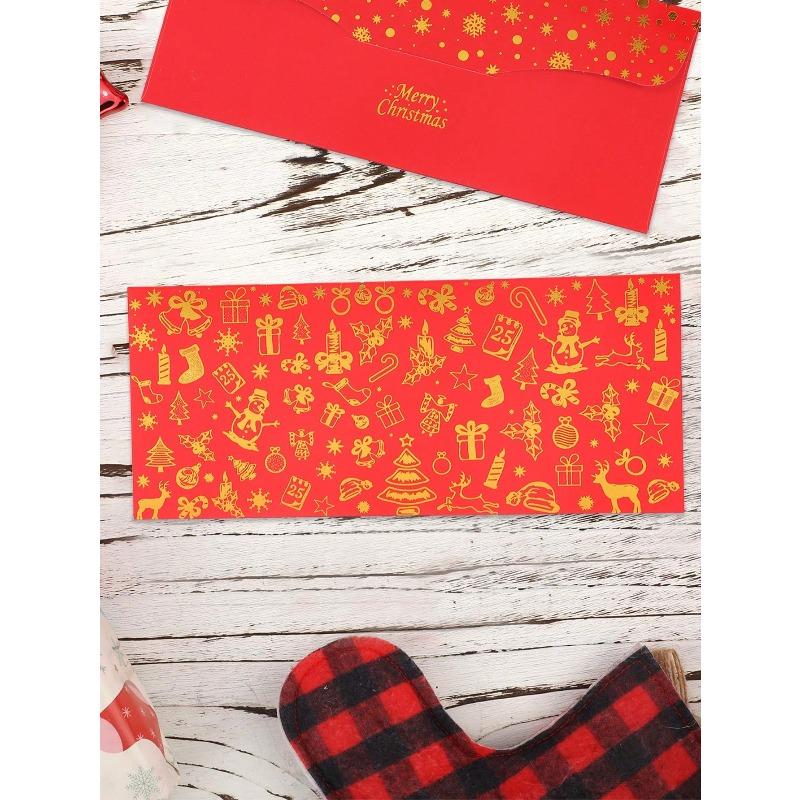 Christmas Envelopes For Money, Christmas Cash Envelopes With Golden Foil Design, Merry Christmas Decoration, Festive Accessory, For Party/Holiday/New