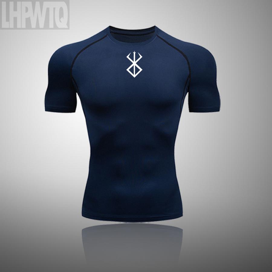 Men Short Sleeve T Shirt Compression Tights Men Fitness Running T-Shirt Breathable Sport Set Rashgard Gym Clothing