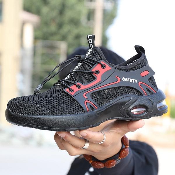 Весна и лето Легкая дышащая Автоматическая усадка шнуровки Мужская рабочая защитная обувь — фото 4