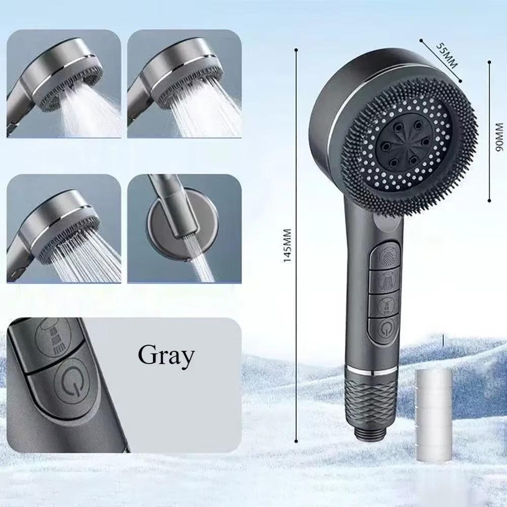 With Filter Shower Head One-Key Stop Water Massage Shower Head Rainfall  Bathroom Accessories
