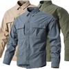 Tactical Hiking Shirts Men Long Sleeves Cargo Shirts Work Shirts Summer Outdoor Quick Dry Hunting Shirt Multi Pocket Water Proof