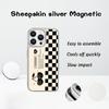 Lucky Poster Fashion Web Design Phone Case for iPhone 16 15 14 13 12 11 Pro Max Sheepskin Silver-edged Protective Case