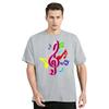 Music Note Graphic Funny Print Tshirt Loose Men's Clothing Oversized Tshirt New Fashion Streetwear Tops Polyester O-neck T Shirt