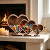 Heart Shaped Wooden Storage Box - Decorative Display for Home Shelf