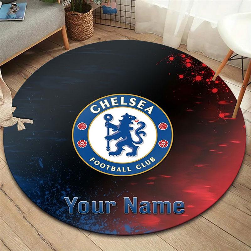 Chelsea F Custom Name Round Area Rug,Carpet Rug for Living Room Bedroom Sofa Playroom Decor,Non-slip Floor Mat
