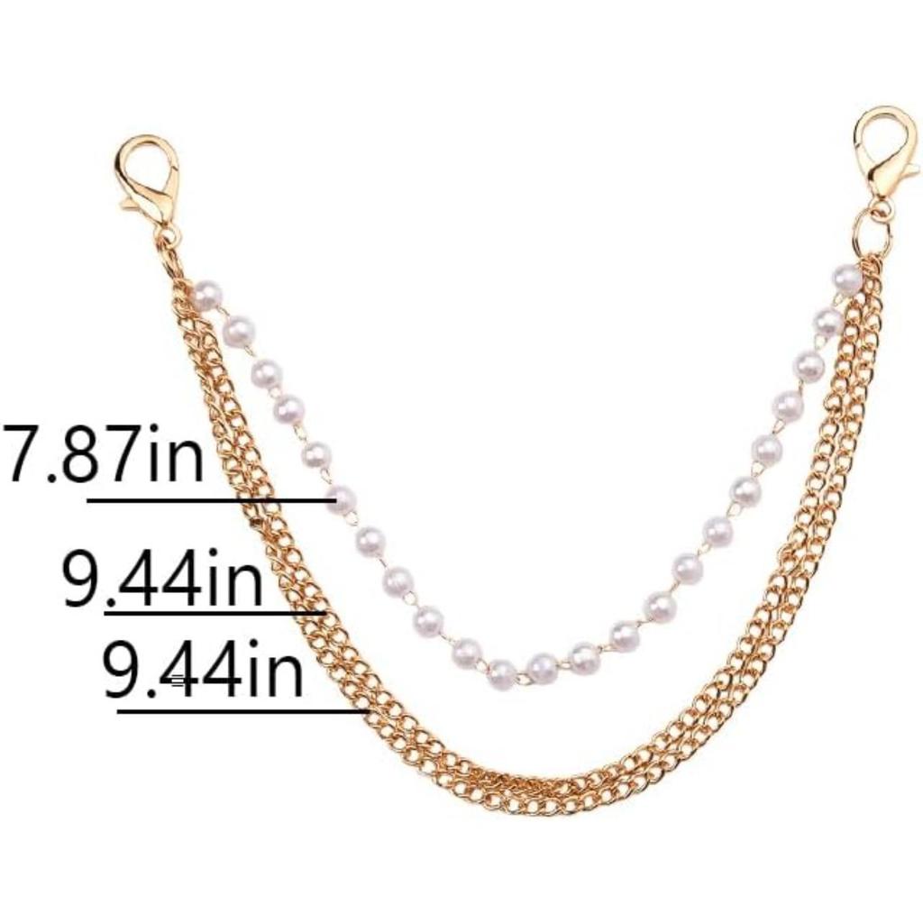Imitation Pearl Chain Anklet for Women's Martin Boots & Canvas Shoe Accessories