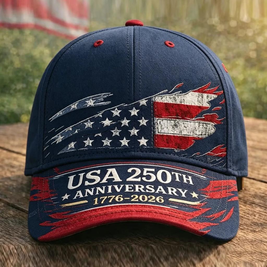 American Anniversary D full print baseball cap Independence Day visor source one piece