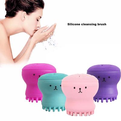 Lindo pulpo medusas cepillo de limpieza facial masaje facial herramienta exfoliante