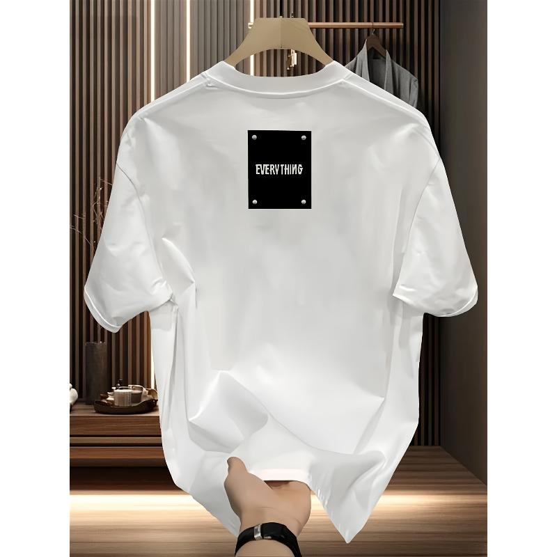 European Size Fashion Brand Printed Short-sleeved T-shirt for Men in Summer Heavy Korean-style Japanese-style Printed Versatile Tops for Men
