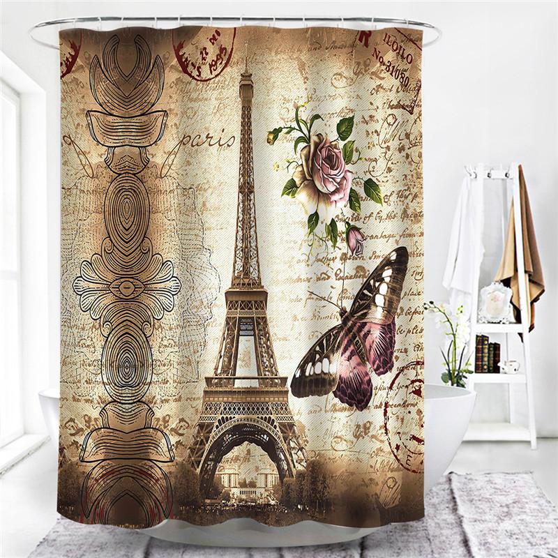 Misty Forest Nordic Style Shower Curtains Set With Hooks Waterproof Green Natural Landscape Home Decoration Bathroom Curtain New