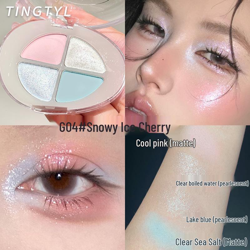 

TINGTYL Gleaming Illusion Eyeshadow: Four-Color Shimmer, Chameleon Iridescent, Sheer Highlight