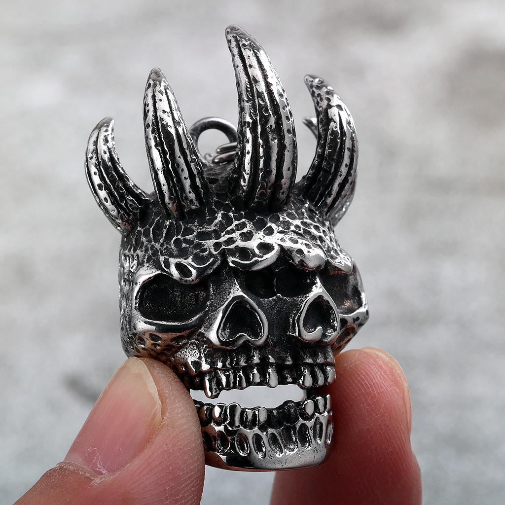 European Retro Devil Mask Pendant Necklace - Unisex Punk Stainless Steel