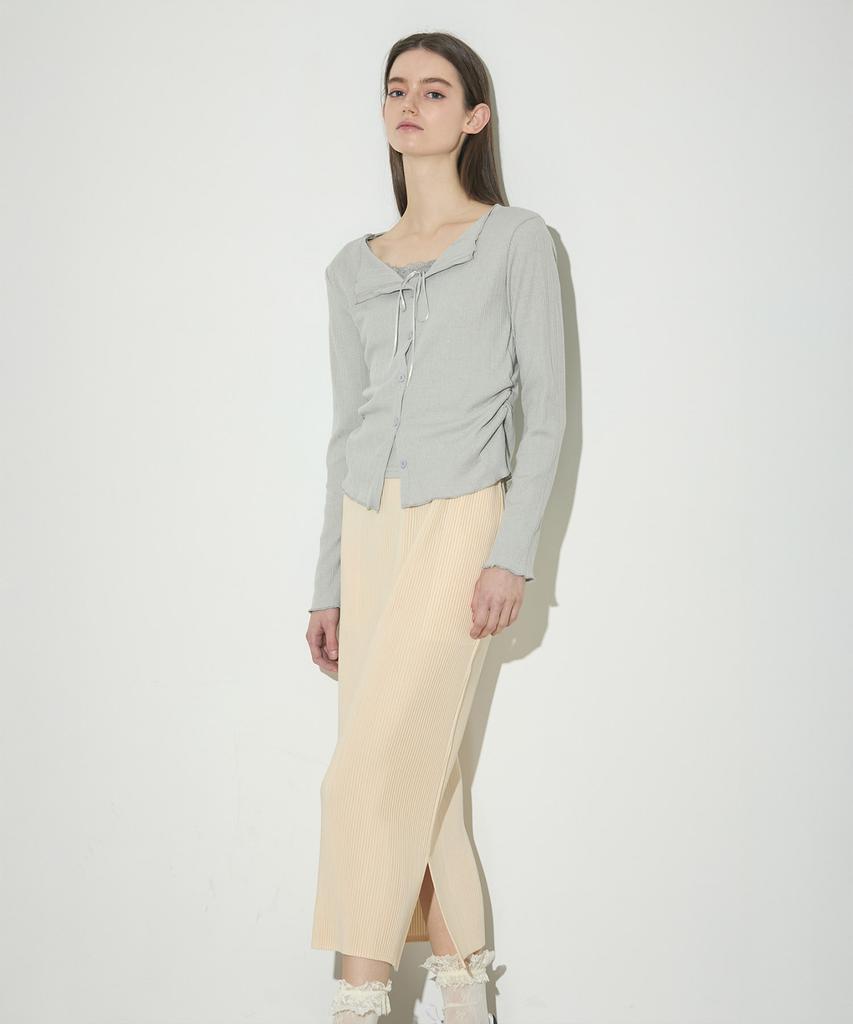 Waiowai H-Line Pleated Slim Long Skirt_4 Colors