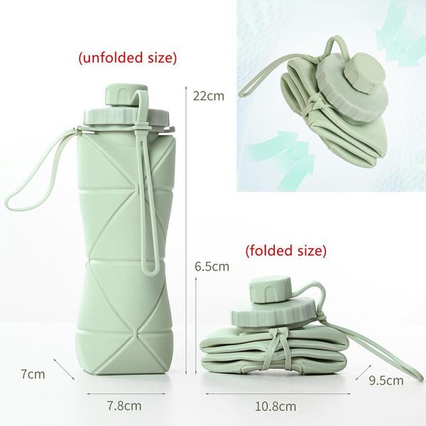Durable 600ml Collapsible Water Bottle Leakproof Valve Reusable Collapsible Travel Water Bottle for Gym Camping Away