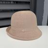 Niche Metal Standard Crimped Bucket Hat Women's Casual Simple Washbasin Hat Spring and Summer Travel Breathable Sun Hat
