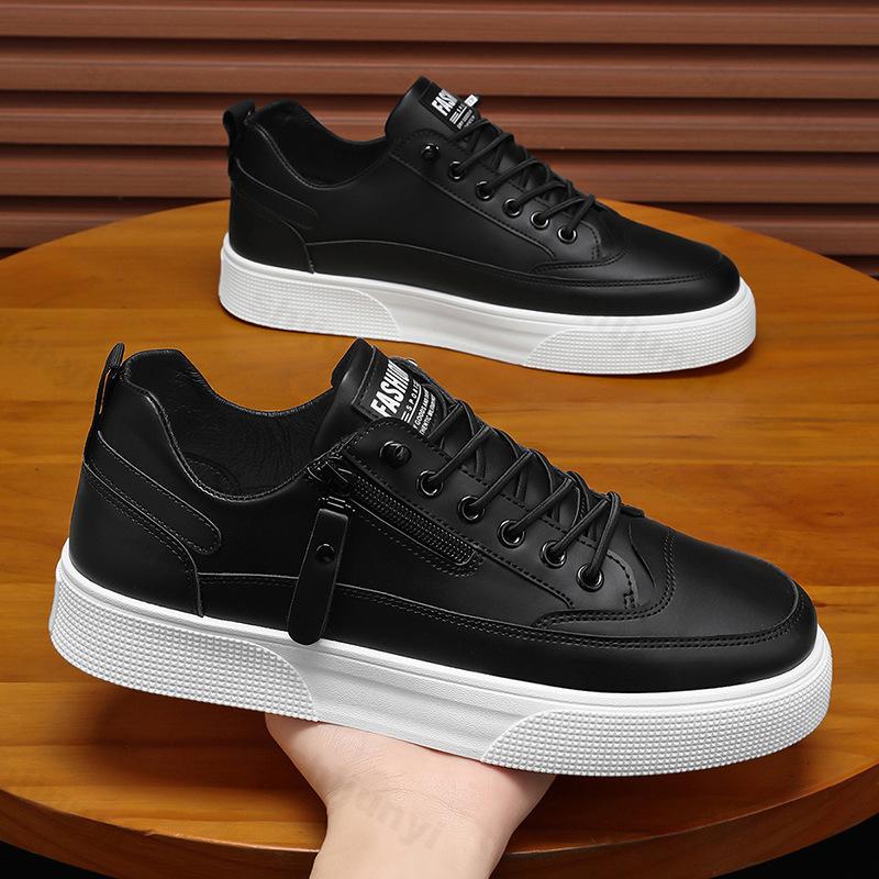 Man Casual Sneakers Large Size Fashion Designer Zipper Comfortable Loafers Leisure Versatile Hard-wearing Slip on Flat Shoes