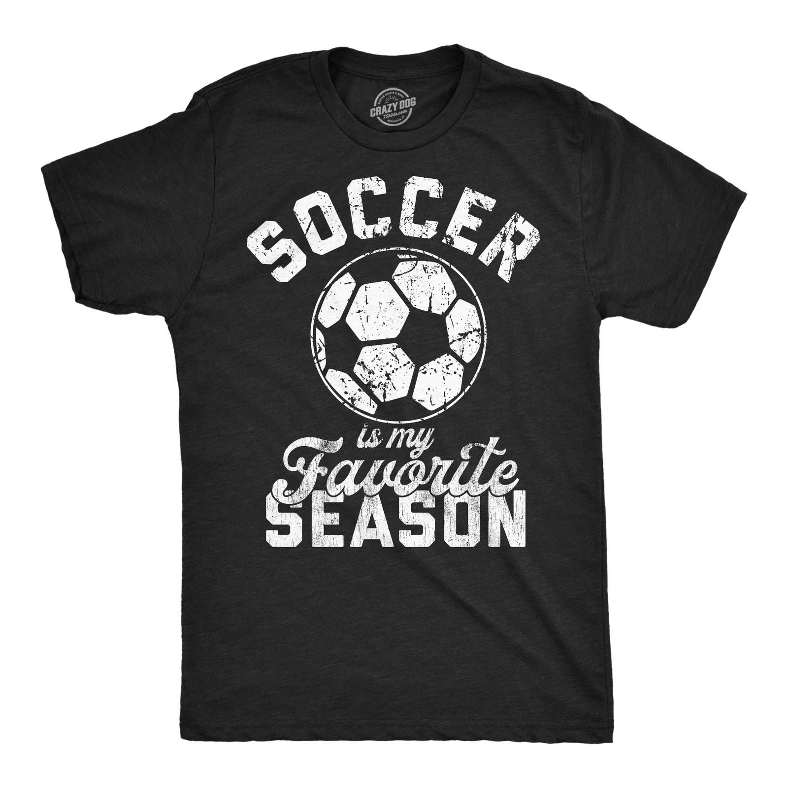 Mens Funny T Shirts Soccer Is My Favorite Season Sarcastic Graphic Novelty Tee XS