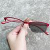 Men Women Half Frame Pochromic Glasses Business Style Myopia Eyewear for Male Smart Color Changing Minus Diopter Glasses