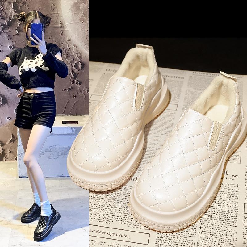Foreign trade velvet snow boots women's 2025 winter new Korean version fashion diamond platform cotton shoes bread short boots women