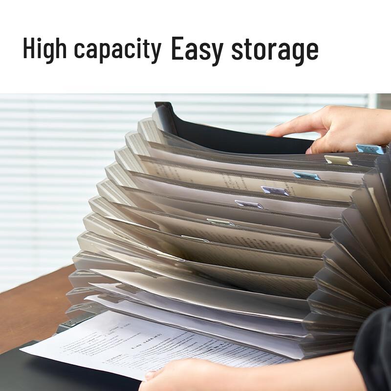 Deli 5558 Disc Buckle Accordion File Folder