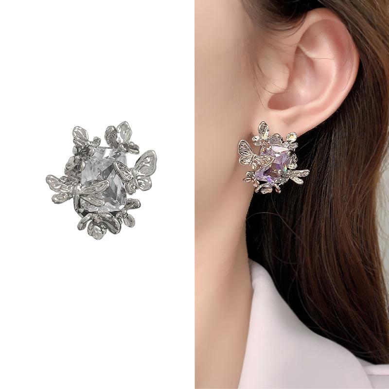 

Элегантные серьги Dongdaemun из меди и золота с инкрустацией цирконием для женщин, 2024 г., Южная Корея