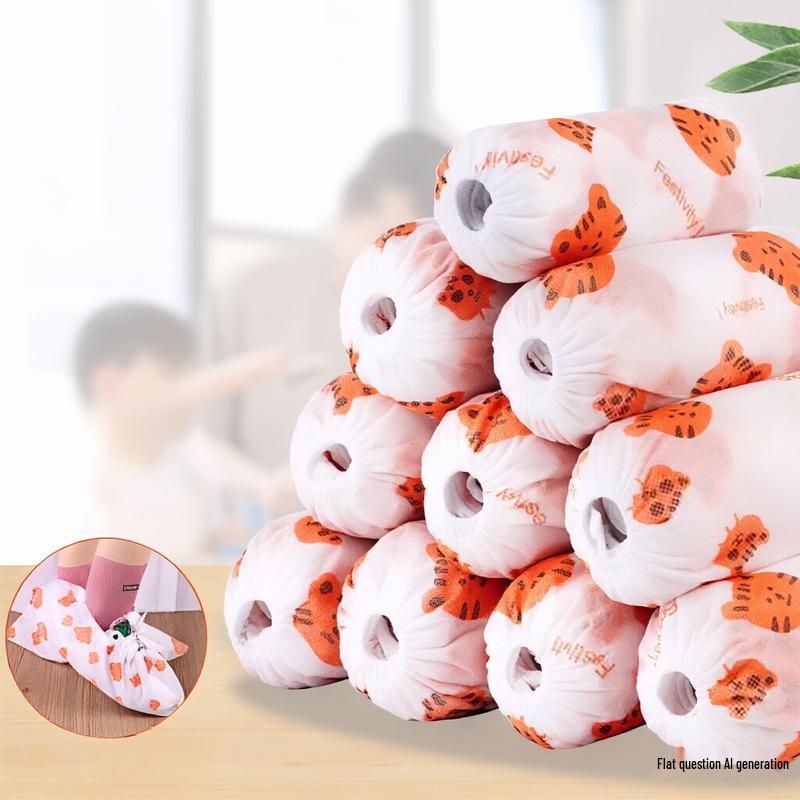 OEING Disposable Non-woven Thickened Household Indoor Shoe Covers (100-pack)