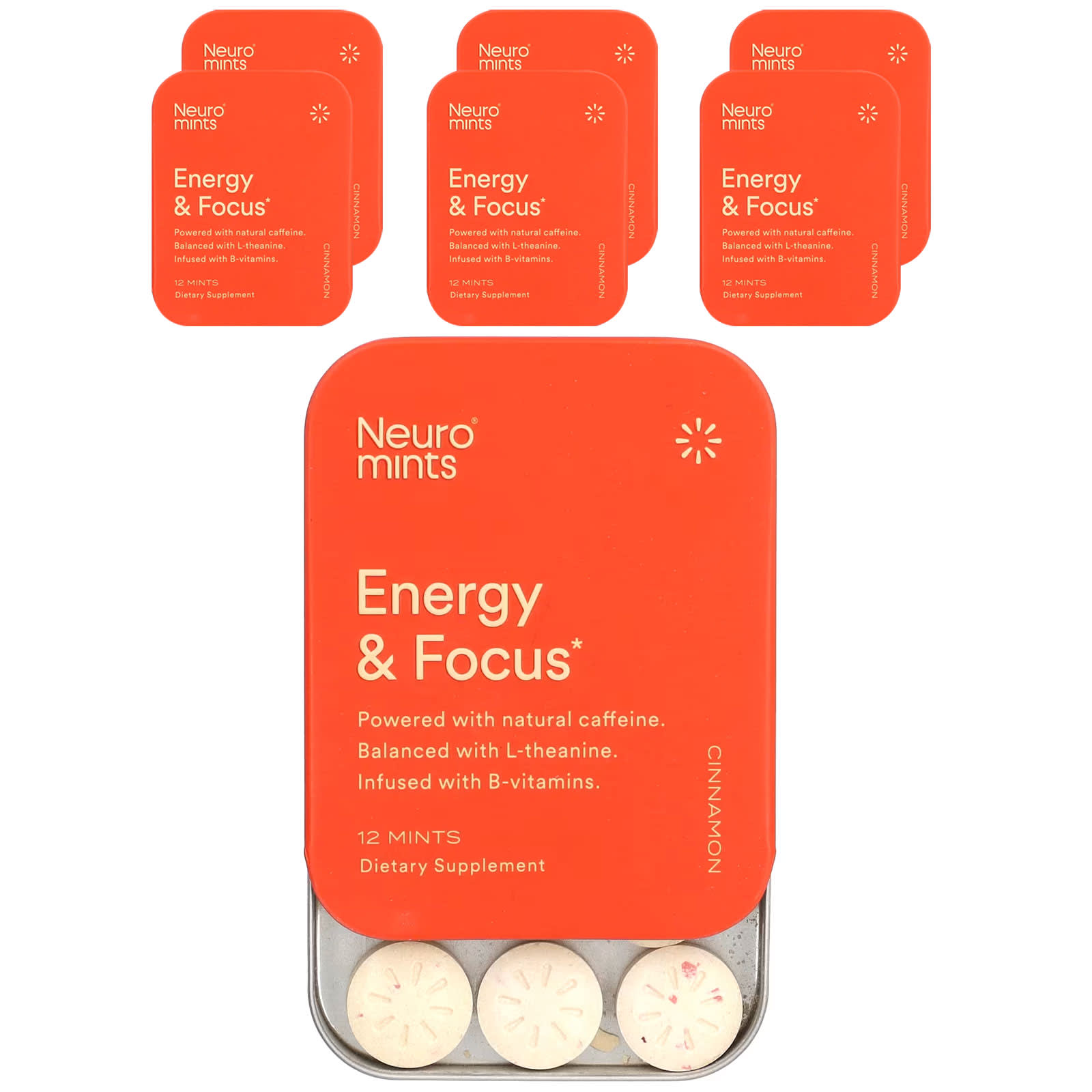

Neuromints, Energy & Focus, Cinnamon, 6 Pack, 12 Each
