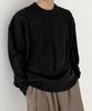 ORIGINALDAY Oversized Round Cable Knit Black
