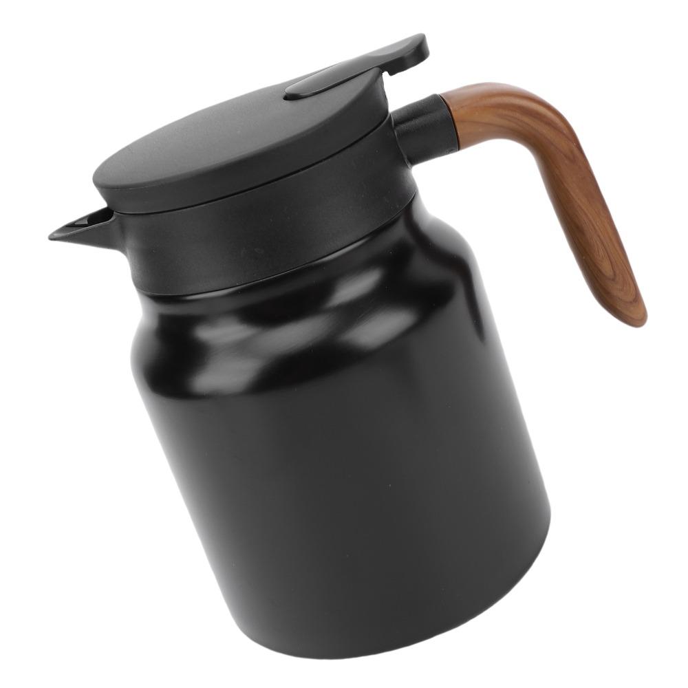 1000ml Capacity Vacuum Insulated Tea Pot Built-in Filter Thermal Beverage Pitcher Office Use