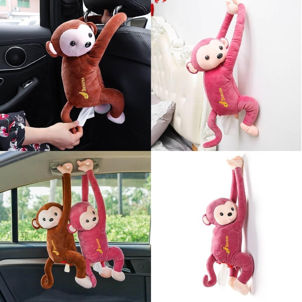 Auto Innenraum Dekoration Affe Taschentuchbox Niedlicher Sitzlehnen Hängender Taschentuchhalter Cartoon Affen Design